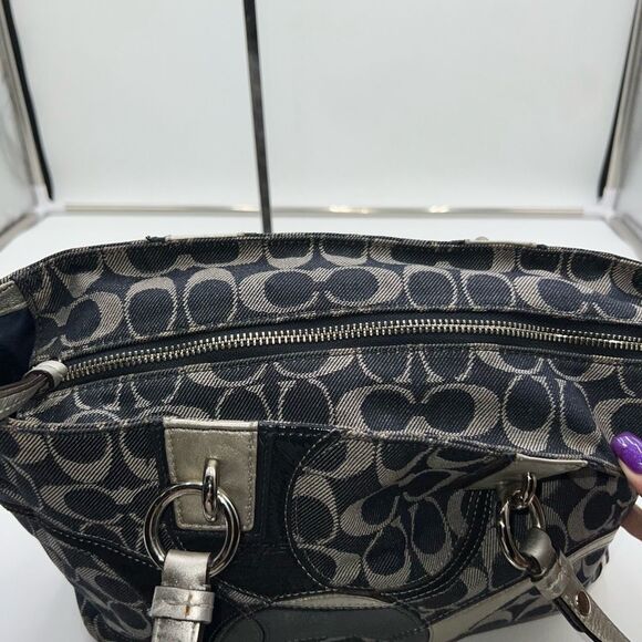 Coach Denim and Leather Signature Tote (no hang tag) - Picture 9 of 13